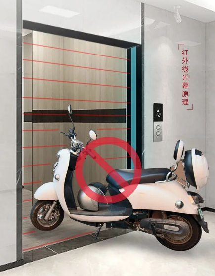 電動(dòng)車進(jìn)入轎廂